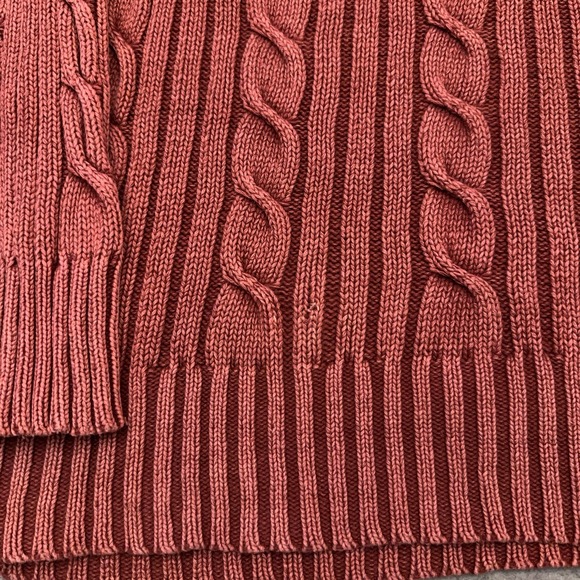 Levi's Cable Knit Sweater Women's XL Red Heavyweight Crew Neck Chunky‎ Boxy - Picture 7 of 8